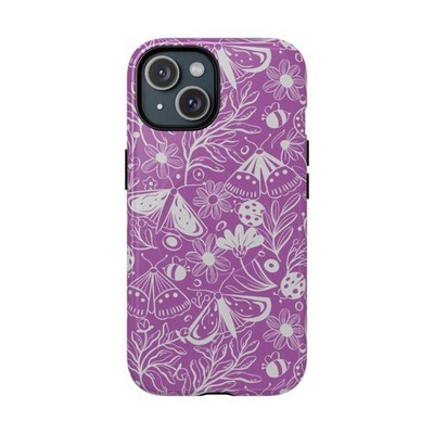 Purple Floral Butterfly Phone Case | Cute Nature Pattern Slim Protective Cover