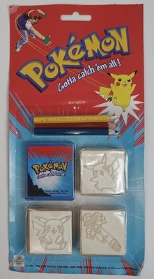 1x Pokemon Stempel-Set Kult Sammlerstück Comic Pikachu