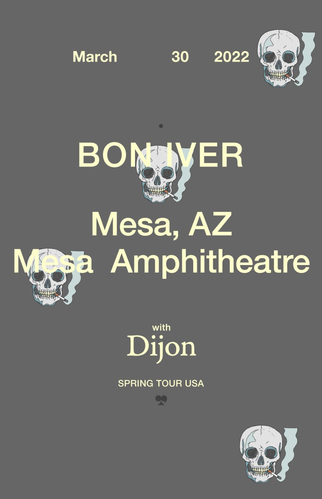 Dijon "Spring Tour" 2022 Phoenix Concert Poster - Indie Folk Music