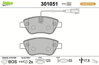 Bremsbelagsatz Scheibenbremse Essential Valeo 301051 FüR Punto Fiat EVO Alfa Van