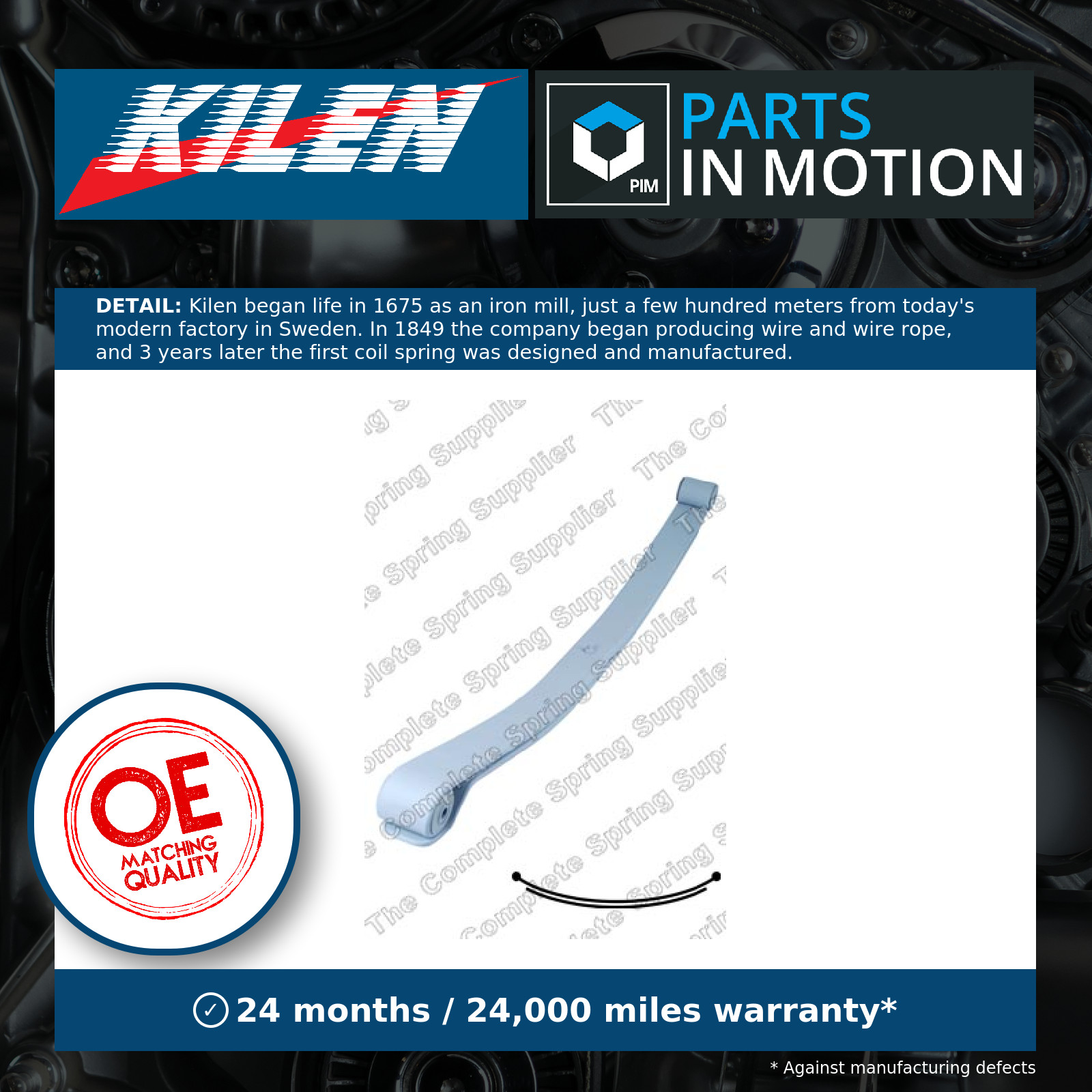 Leaf Spring fits VAUXHALL MOVANO B 2.3D Rear 2010 on Suspension Kilen Quality