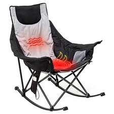 SUNNYFEEL Oversized Heated Camping Chair, Folding Rocking Camping Chairs with...
