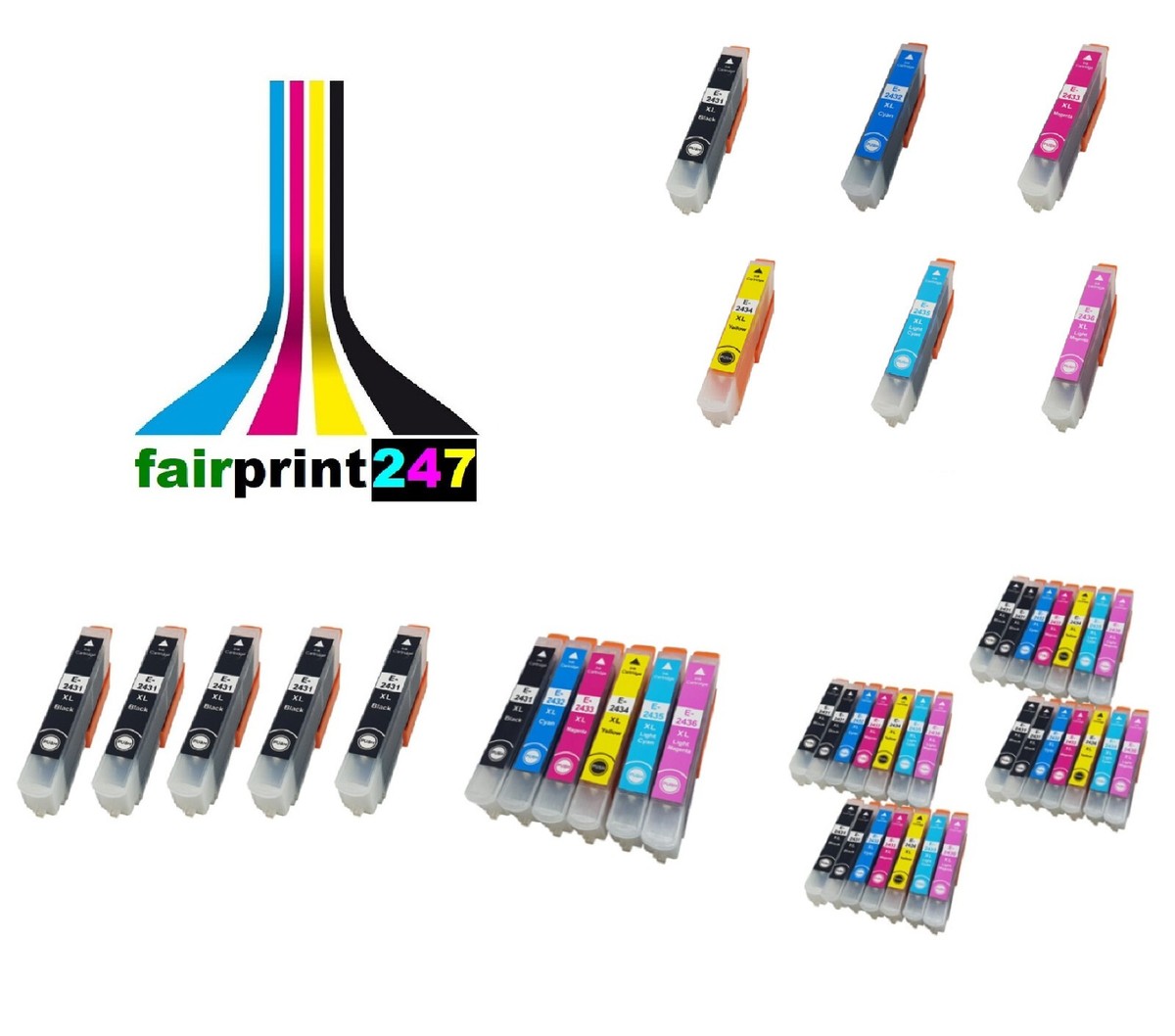 Cartuchos para Epson reemplazados 24 24XL compatibles sin cantidad XXL...