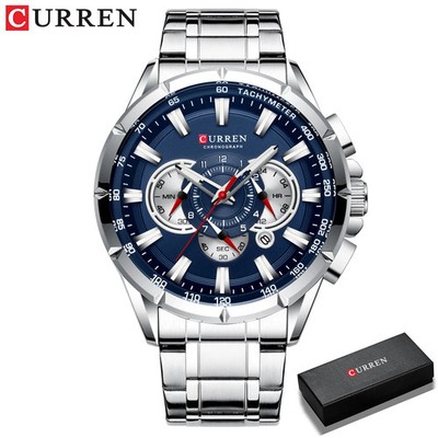 CURREN 8363 Casual Sport Chronograph Men s Watches Stainless Steel Band