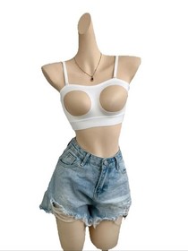 Sexy Women Hollow Out Cup Bras Wire Free Comfortable Camisole Lingerie