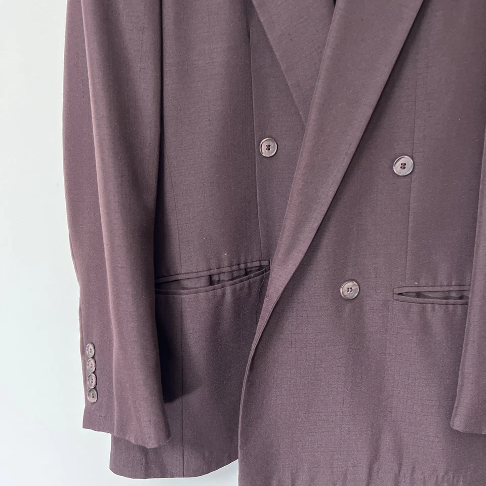 Мужской винтажный двубортный костюм куртка размер 40R темно-красный Raffinati блейзер  - Изображение 4 из 4