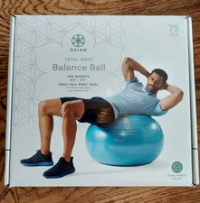 Gaiam Total Body Exercise Ball Balance Kit , 75 CM Yoga Ball, Anti-Burst NIB