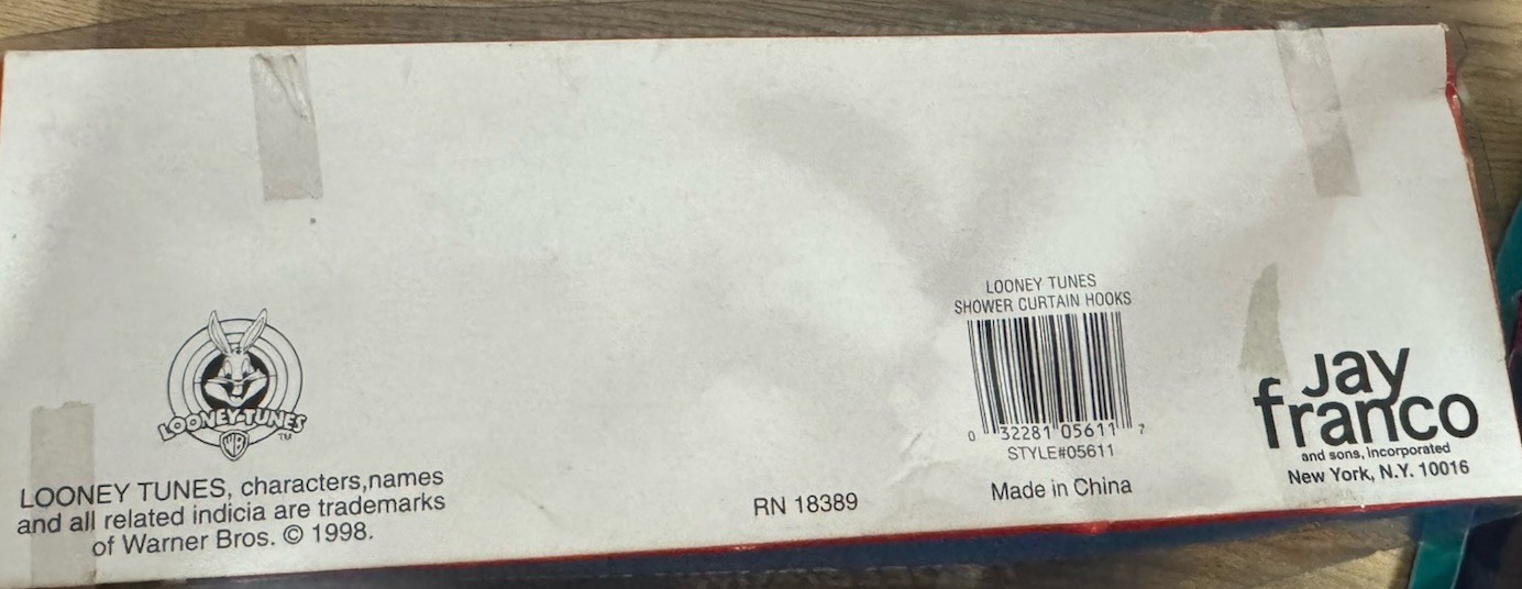 Vtg New 12 Tweety Bird Decorative Shower Curtain Hooks Looney Tunes Jay Franco