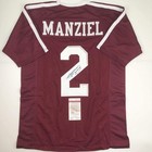 Autographed/Signed JOHNNY MANZIEL Texas A&M Maroon Football Jersey JSA COA Auto