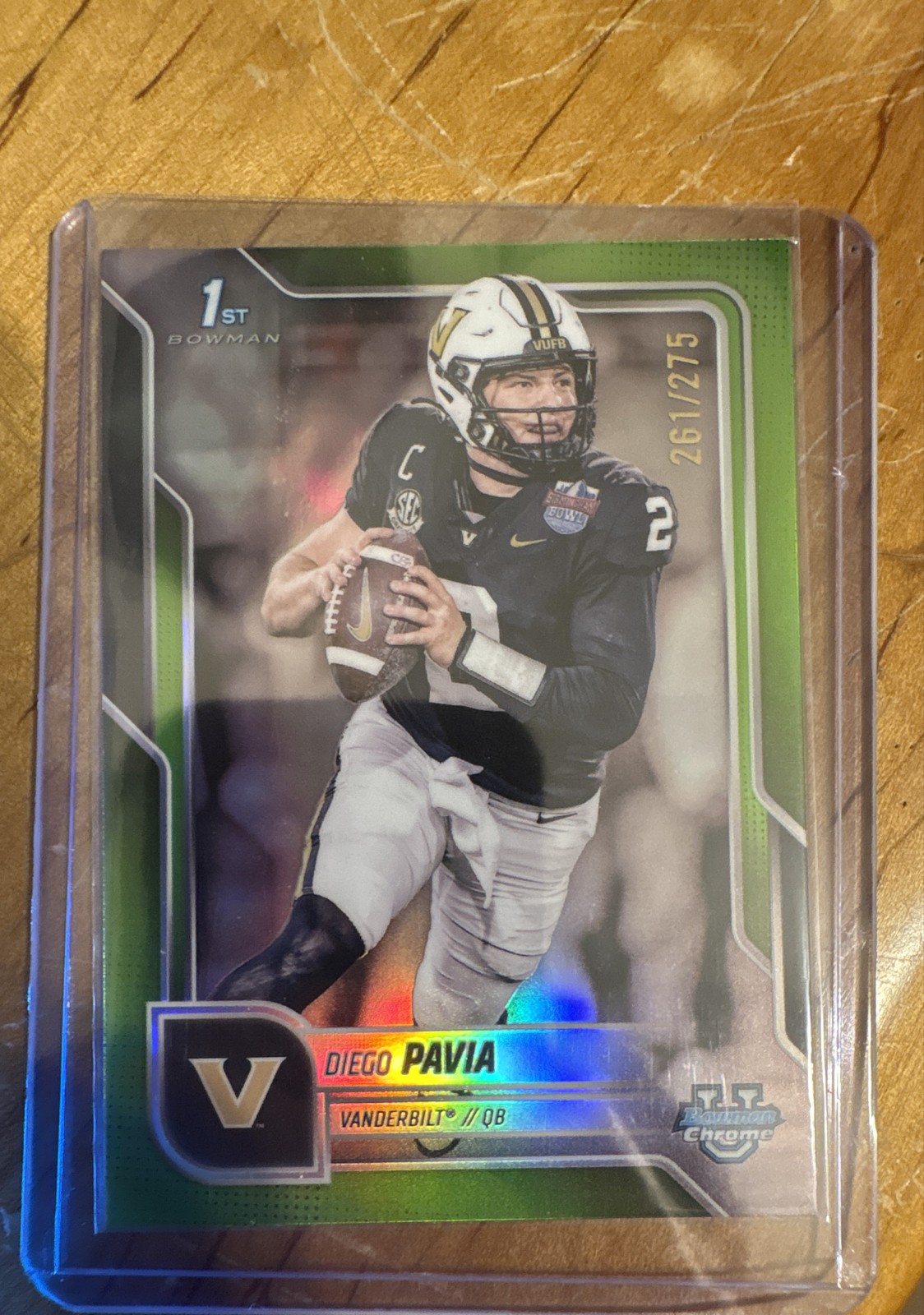 2025 Bowman University Chrome - Diego Pavia #190 Lime Green Refractor /275 (RC)