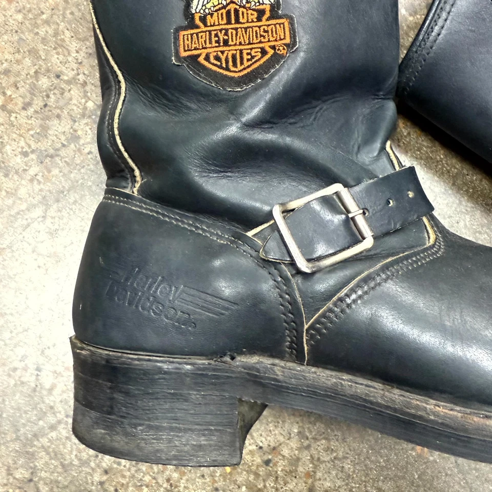 Vintage 1980s Harley-Davidson Engineer Boots Mens 11.5 Eagle Leather Motorcycle - Image 3 of 4