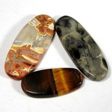 50.70Cts100%Natural Tiger Eye Stick Agate Oval Cabochon Loose Gemstone.lot