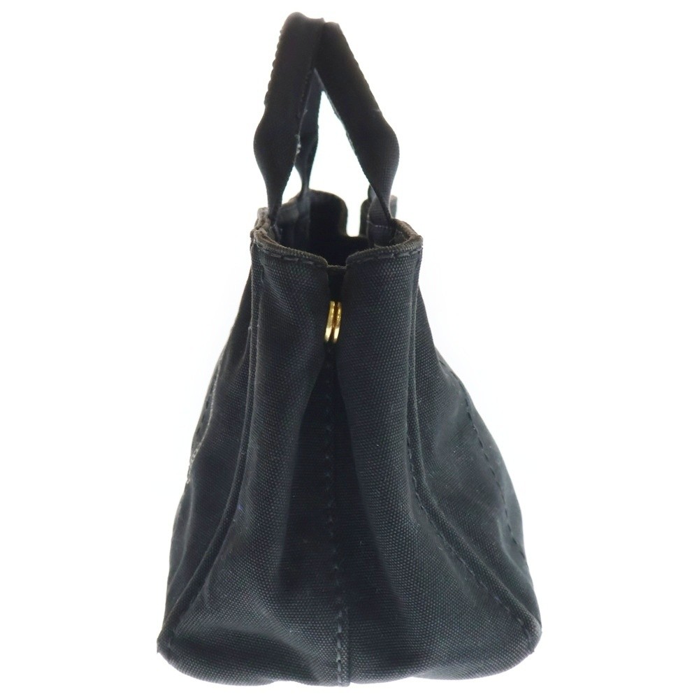 PRADA Canapa Mini Handbag Tote Bag Campus Black Gold Hardware from japan thumbnail 3