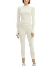 Workout Sets for Women 2 Piece Seamless Long Sleeve Yoga Outfits Active Leggi...