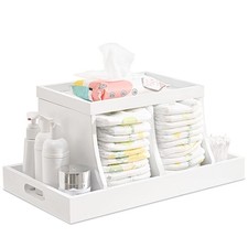 Busidhji Diaper Caddy Organizer, Changing Table Organizer, Wooden Diaper Organiz