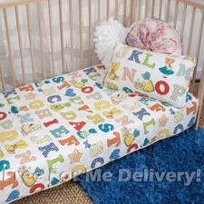 QUILTED BABY COT SET BAMBINI ALPHABET QUILT  CUSHION 100x130cm  FREE DELIVERY 