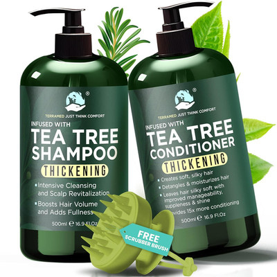 Tea Tree Shampoo & Conditioner Set | Thinning Hair Loss Treatments for Men and W