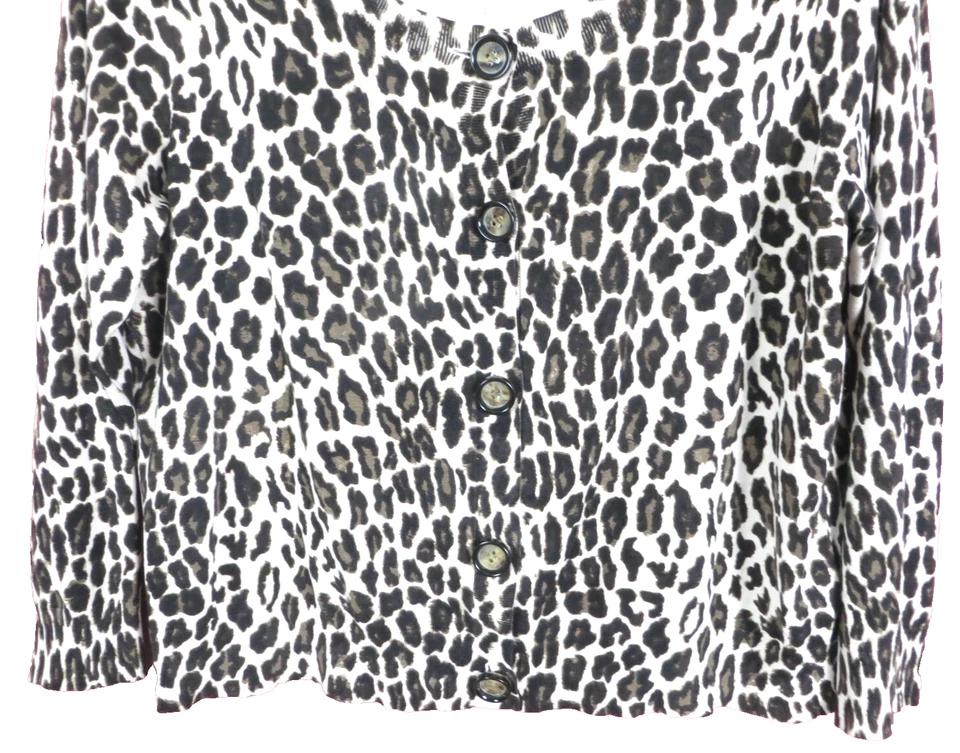 SC001081- CHAUS Mujer Seda Nylon Cárdigan Suéter Manga 3/4 Animal Talla 3X Foto 4 de 4