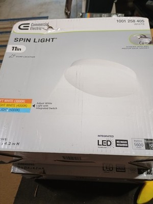 Commercial Electric LED Color Changing Flush Mount White 10in 11in Dimmable