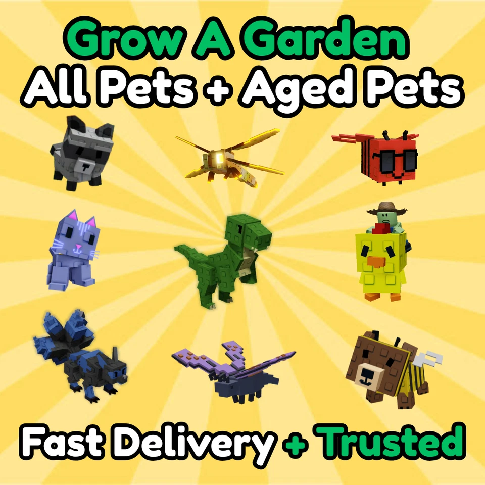 Grow A Garden (NEW PETS) 🪴 - All Pets | Aged Pets | Rainbow - Fast Delivery