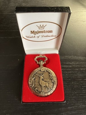 Vintage Majestron Pocket Watch - Hunting Theme - Pristine Condition