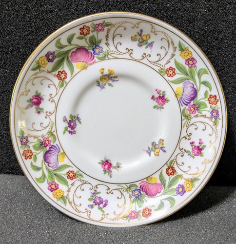 (2) Vintage CL England DRESDEN SPRAYS Porcelain Saucers, Ø5" - Picture 3 of 5