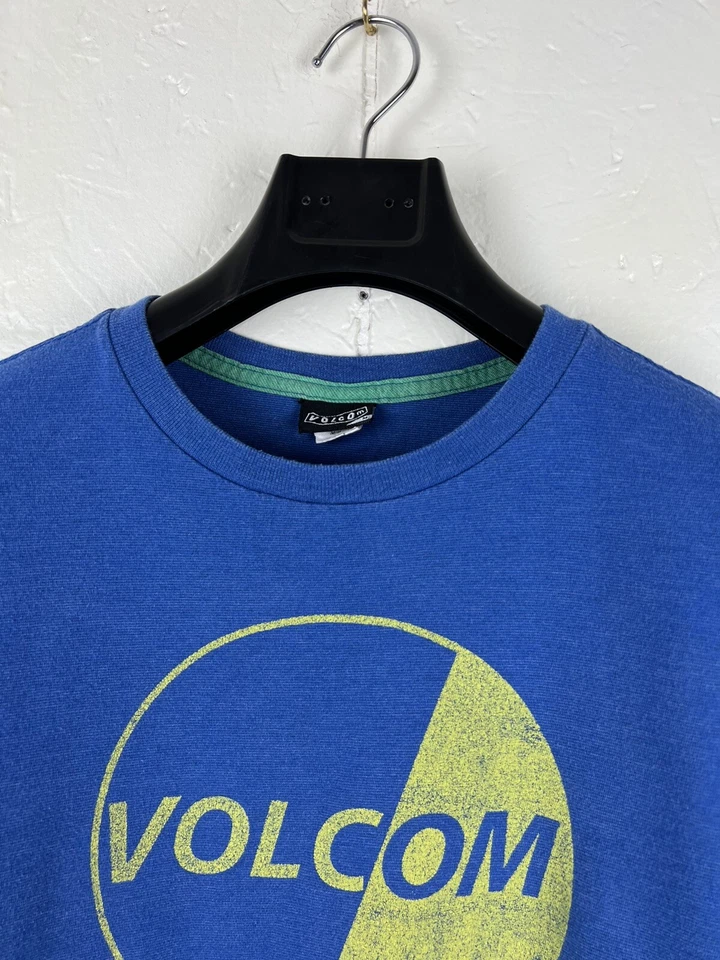 Volcom Shirt Men's Medium Blue Graphic Spellout Crew Neck Short Sleeve Pullover - Image 2 of 4