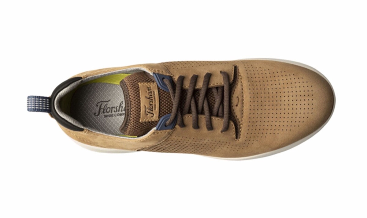 Mens Florsheim Studio Perf Toe Sneaker in Tan Nubuck. 14364 240 Mens Florsheim Studio Perf Toe Sneaker - Tan Nubuck, Size 8  main image 2