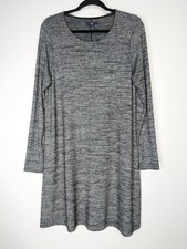 Gap Gray Metallic Knit A-Line Sweater Dress Size Large L