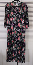 Womens Dress Sz S Crinkle Floral Patchwork Prairie Cottagecore Vicki Wayne Vtg