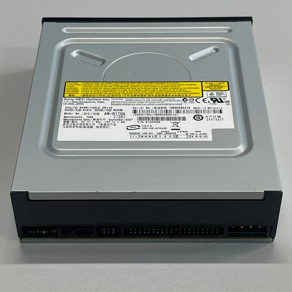 Genuine Sony AW-G170A 18x18x12 Dual Layer DVD±RW IDE DVD/CD Rewritable Drive - Image 4 of 4