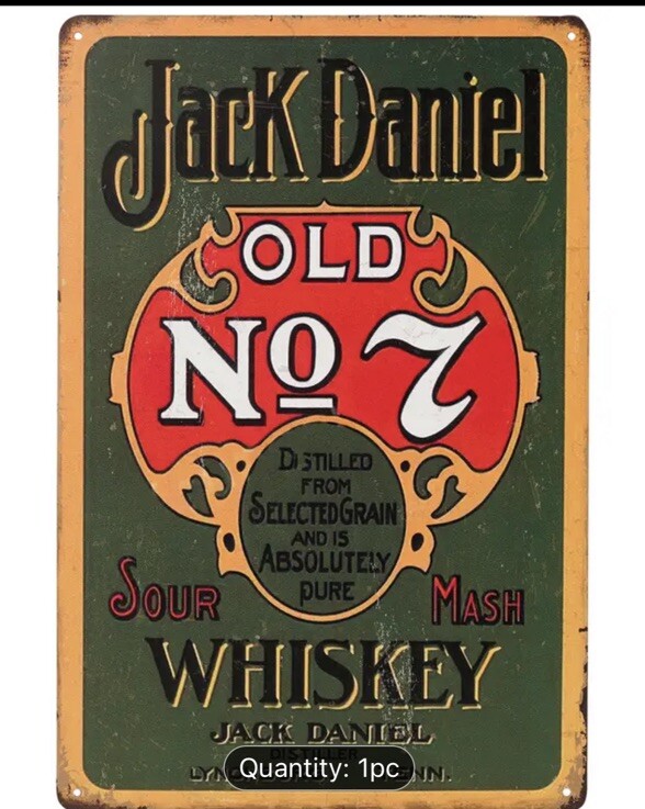 🆕Jack Daniel Old No. 7✨Sour Mash Whiskey✨Tin Metal Sign