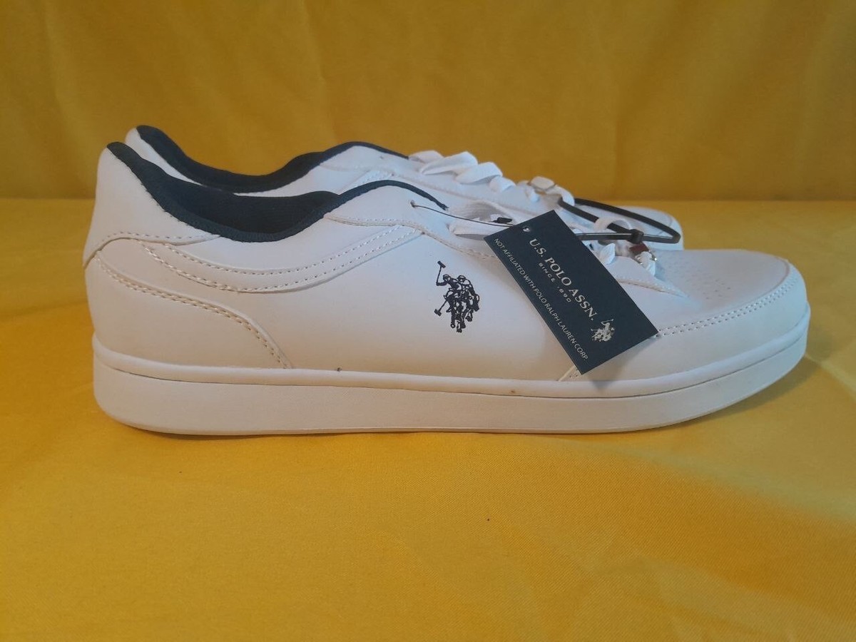 U.S. POLO ASSN White Leather Sneakers Shoes SIZE 13 New with