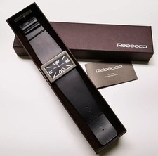 OROLOGIO REBECCA SWISS MADE ACCIAIO CINTURINO LARGO NERO LISTINO €. 178,00