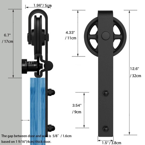 Sliding Barn Door Hardware Track Kit 4/5/6/8/10FT for Single/Double Wood Doors - 第 18/24 張圖片