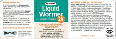 Liquid Wormer 2x Pyrantel Round Worms Hookworms 2 oz Dog Canine