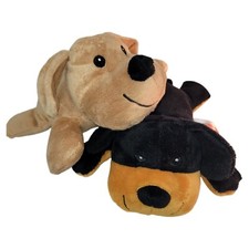 Melissa  Doug Plush Stuffed Black Dog and Tan Dogs Lot Of 2 Pre Owned 10-in. 3 