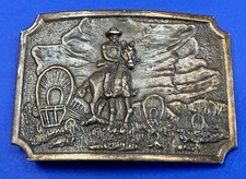 Tall In The Saddle Art Western Horse And Cowboy Way Of Life Vintage Belt Buckle