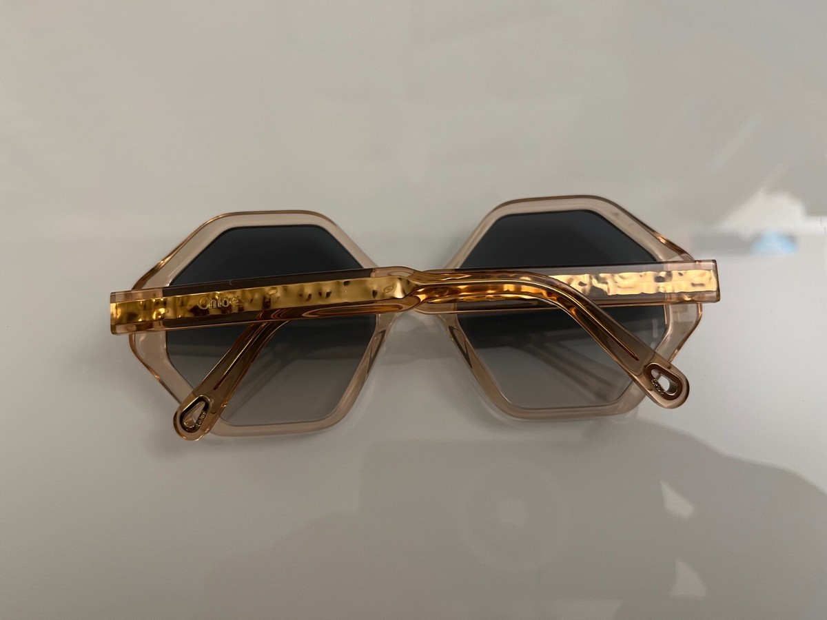 CHLOE WILLOW Octagonal 55mm hexagon-frame Sun in Peach MSRP 