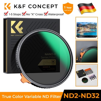 K&F Concept True Color Variabler ND2-32 ND Filter Neutral Graufilter 49-82mm DE