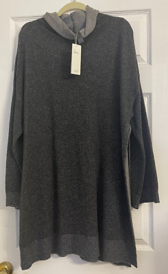 NWT $498 Eileen Fisher Lofty Recycled Cashmere Funnel Tunic XL