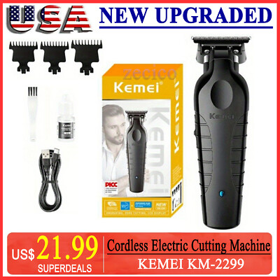 KEMEI KM-2299 Cordless 0mm Hair Trimmer Professional Electric Cutting Machine