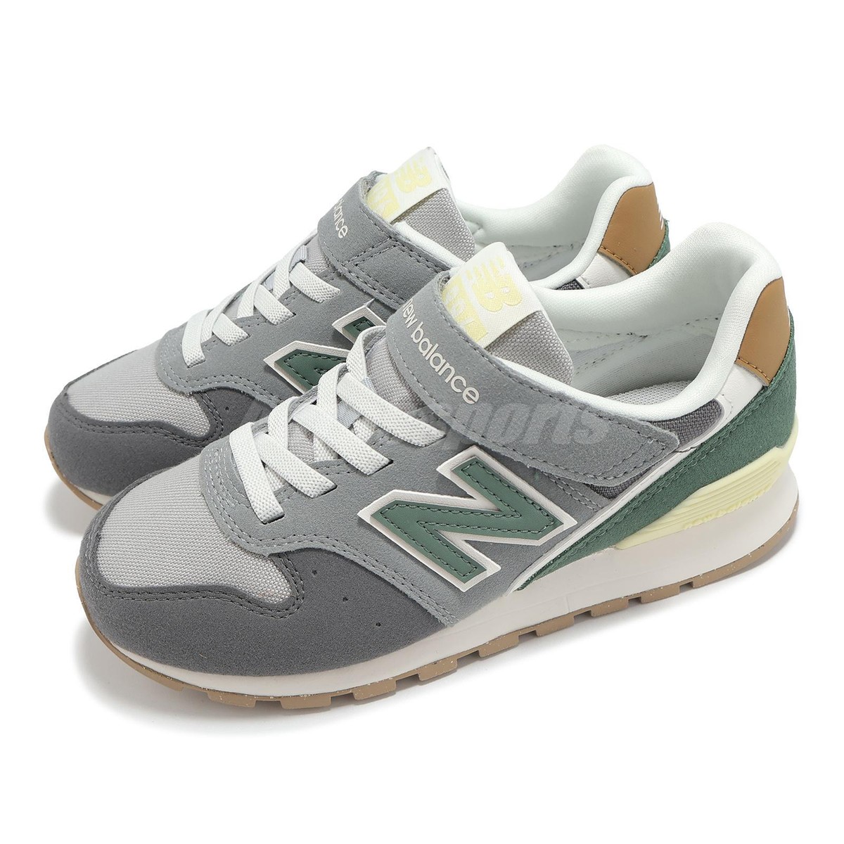 ubso! New Balance 996 Wide NB Grey Green Kids Preschool Casual