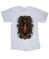 SCORPIO Astrology white T-shirt Zodiac Horoscope Stars Planet W Graphic Tee
