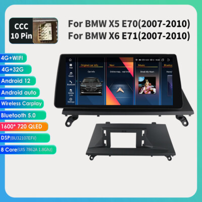 10.33'' Android 1600*720 Car Stereo GPS Carplay 8-Core For BMW X5 E70 X6 E71 CCC