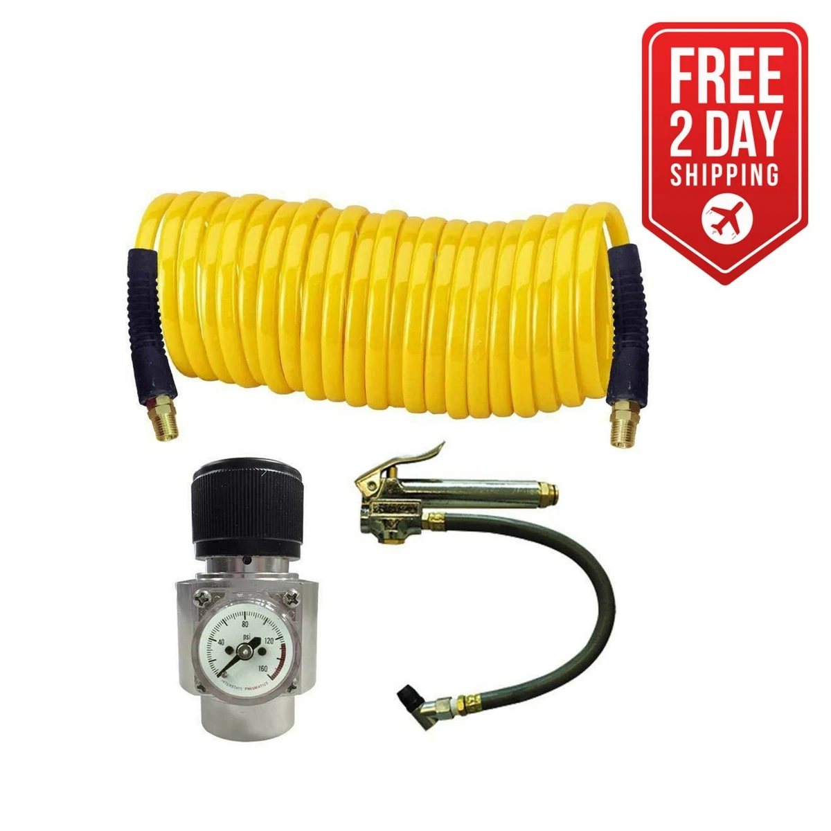CO2 Regulator Recoil Hose Tire Inflator Kit WRCO2 TF eBay