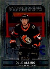 Olle Alsing 2021-22 O-Pee-Chee Platinum Marquee Rookies RC #256 Ottawa Senators
