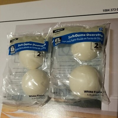 New Lot of 4 Everbilt Soft Dome Doorstops White You get Two 2-Packs 989 497