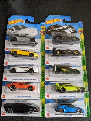 Hot Wheels 2022 HW Exotics Full Set Of 10: Zonda, Lotus, Lamborghini, McLaren, Aston