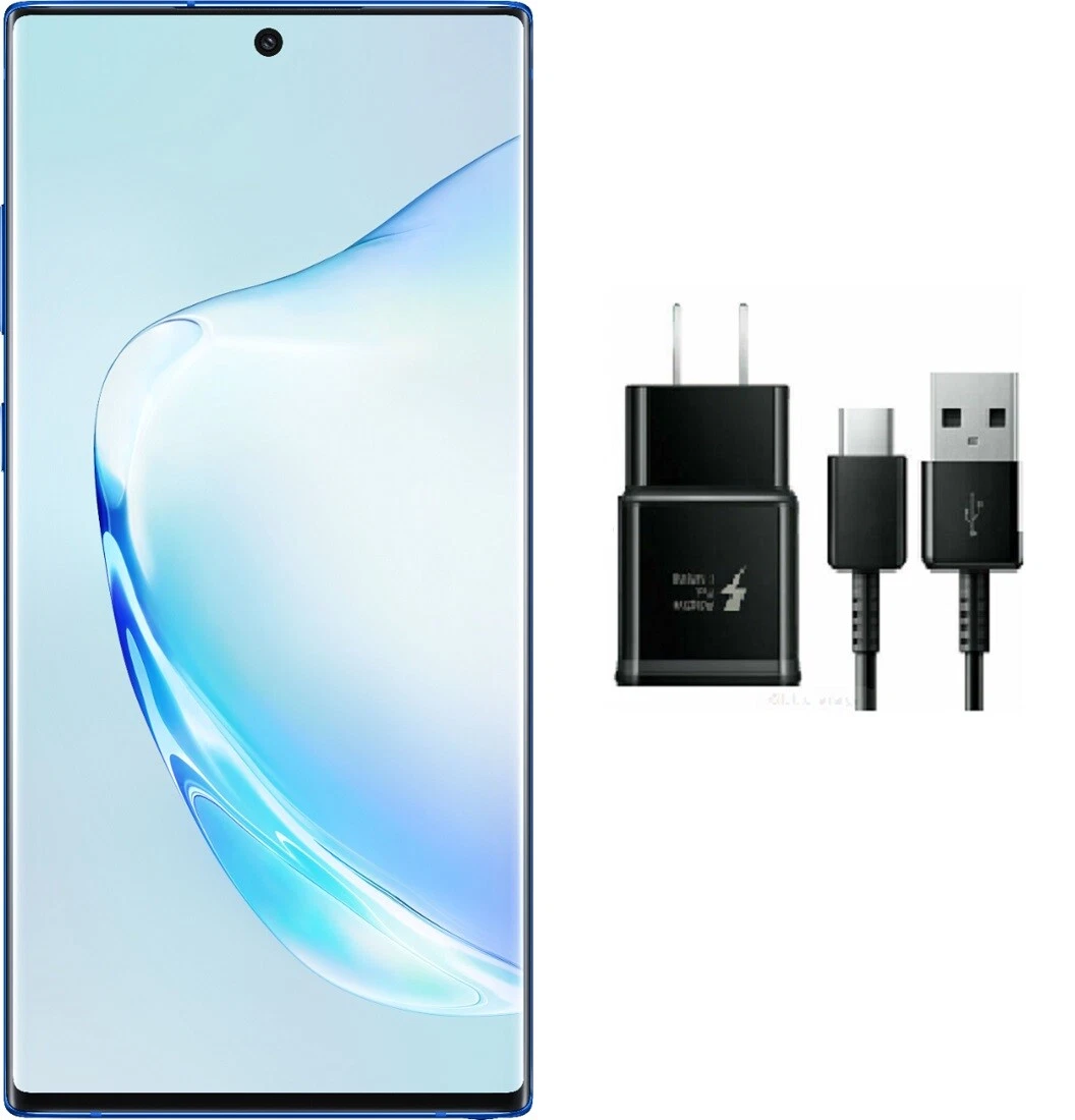 Samsung Galaxy Note10+ 256GB Aura Blue Verizon - Medium Cracked WORK'S GREAT